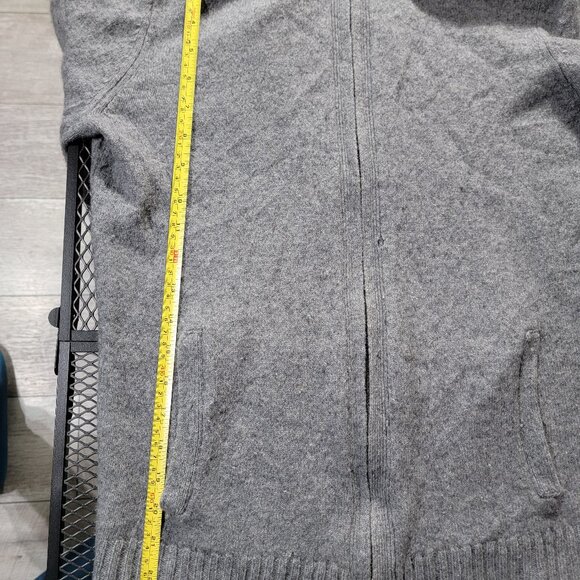 Black Brown 1826 Melange Grey Lambswool Fine Knit Zip Sweater Cardigan M Used - Picture 12 of 14